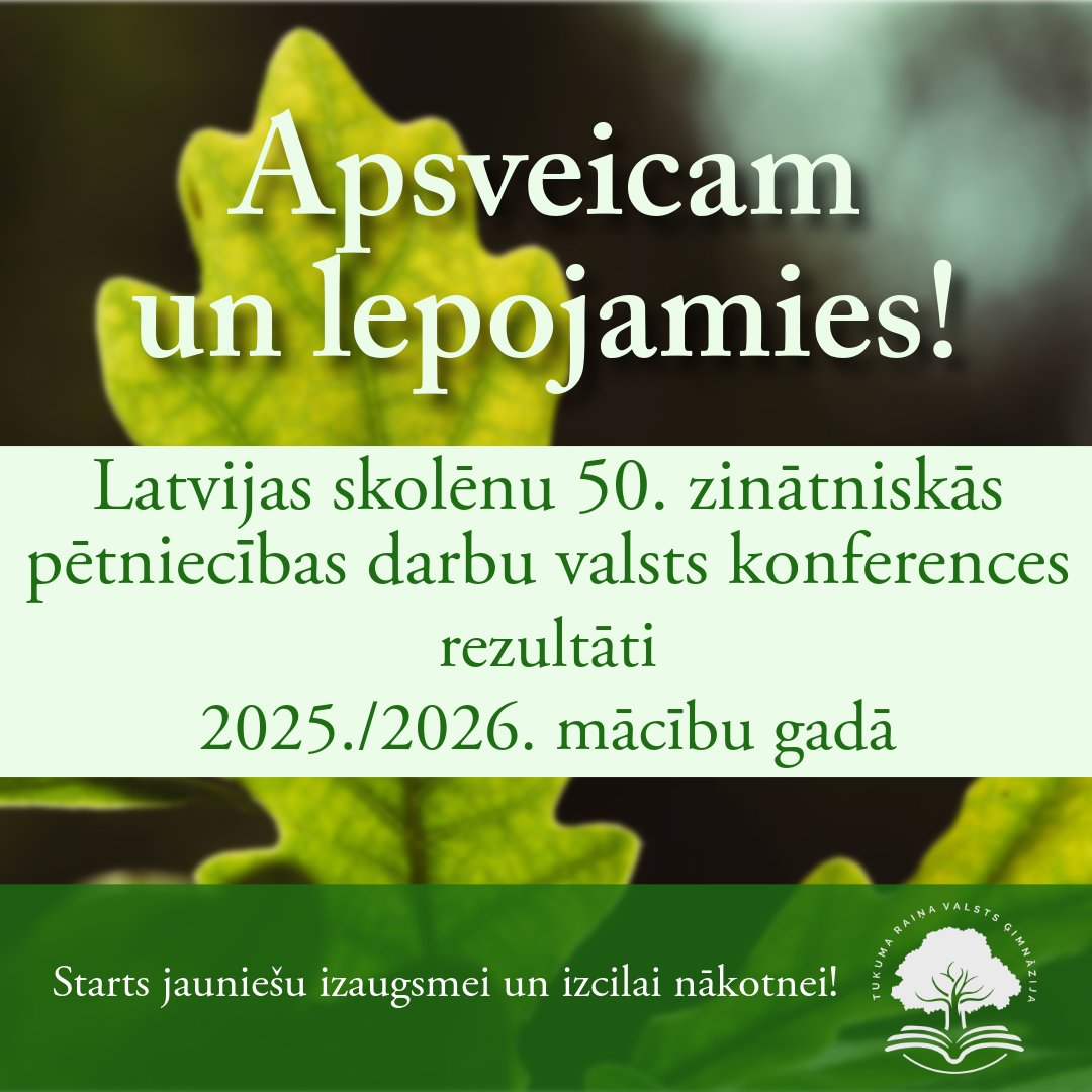 Ģimnāzijas skolēni gūst panākumus Latvijas 50. zinātniskās pētniecības darbu valsts konferencē